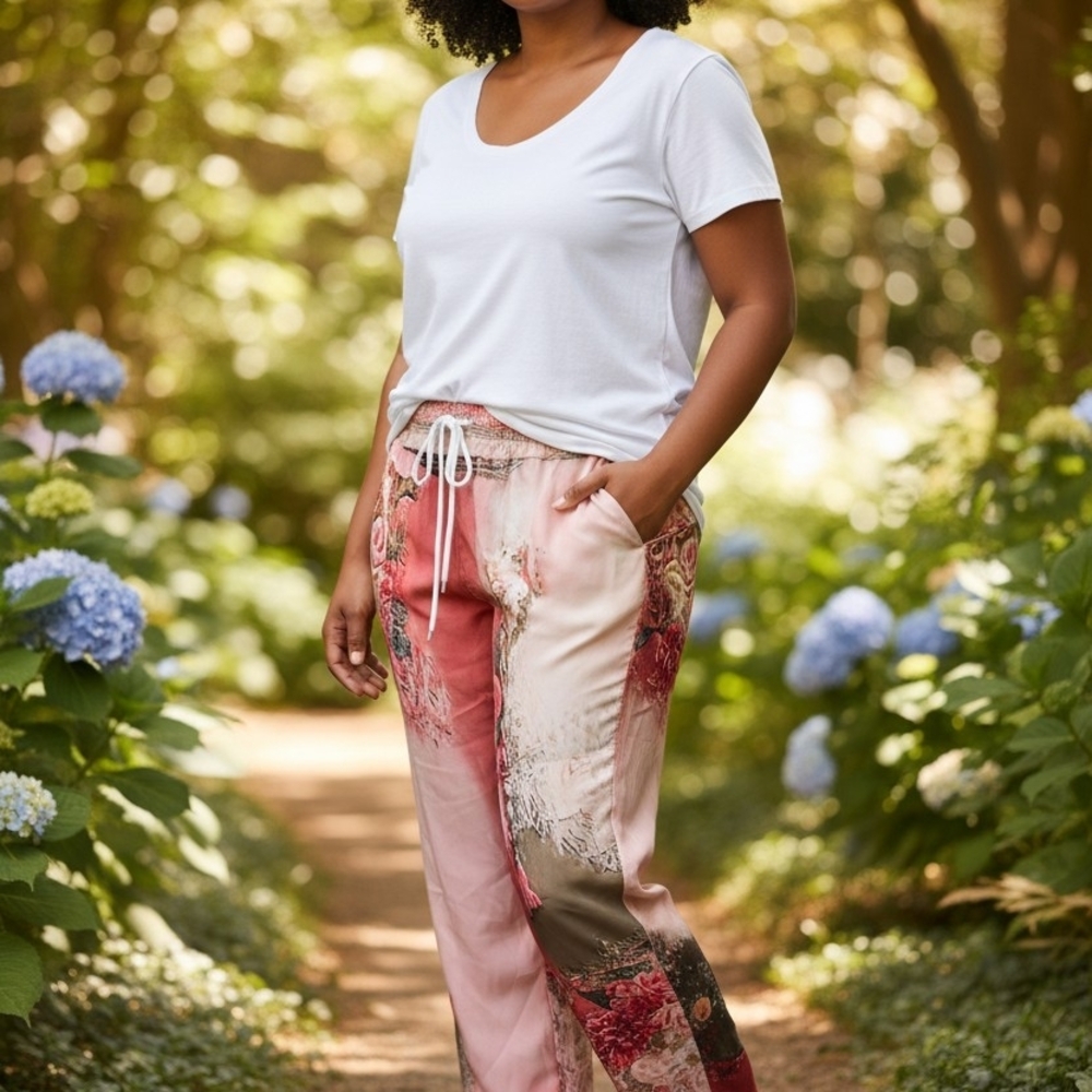Bohemian Floral Wide Leg Pants